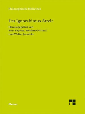 cover image of Der Ignorabimus-Streit